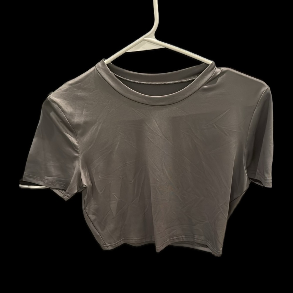 Gray Cropped T-Shirt